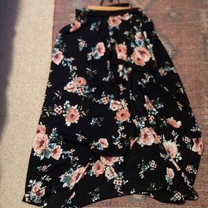 Urban Outfitters Floral wrap-a-round Black Skirt